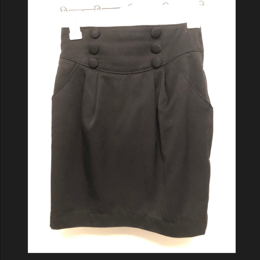 High Waist Black Skirt